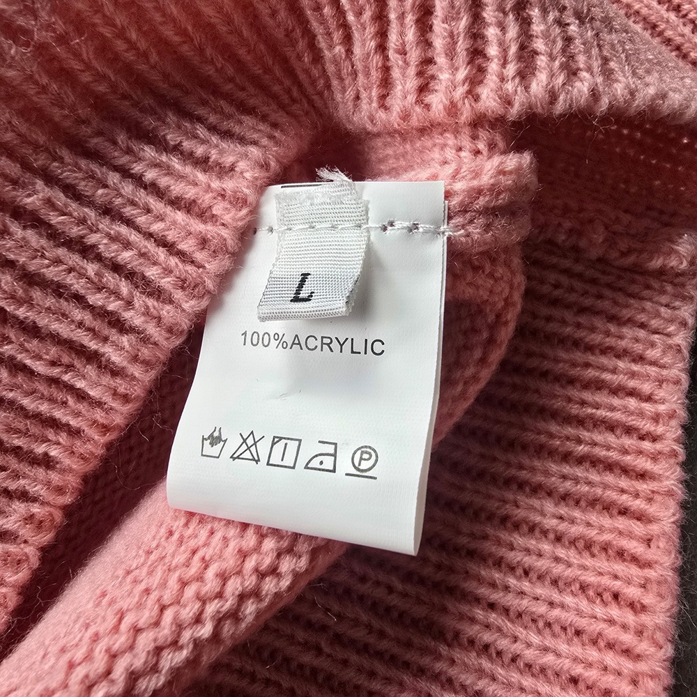 Womens Pink Creme Aztec Print Knit Pullover Sweater Size L New - Picture 5 of 7